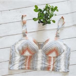 American Eagle Chevron Striped Padded Cropped Tank Top